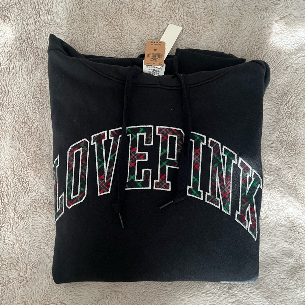 PINK Victoria's Secret Black Graphic Hoodie